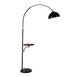 Adjustable Cone and Arched Floor Lamp with Side Table Image - 2