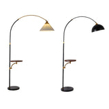 Adjustable Cone and Arched Floor Lamp with Side Table Image - 8