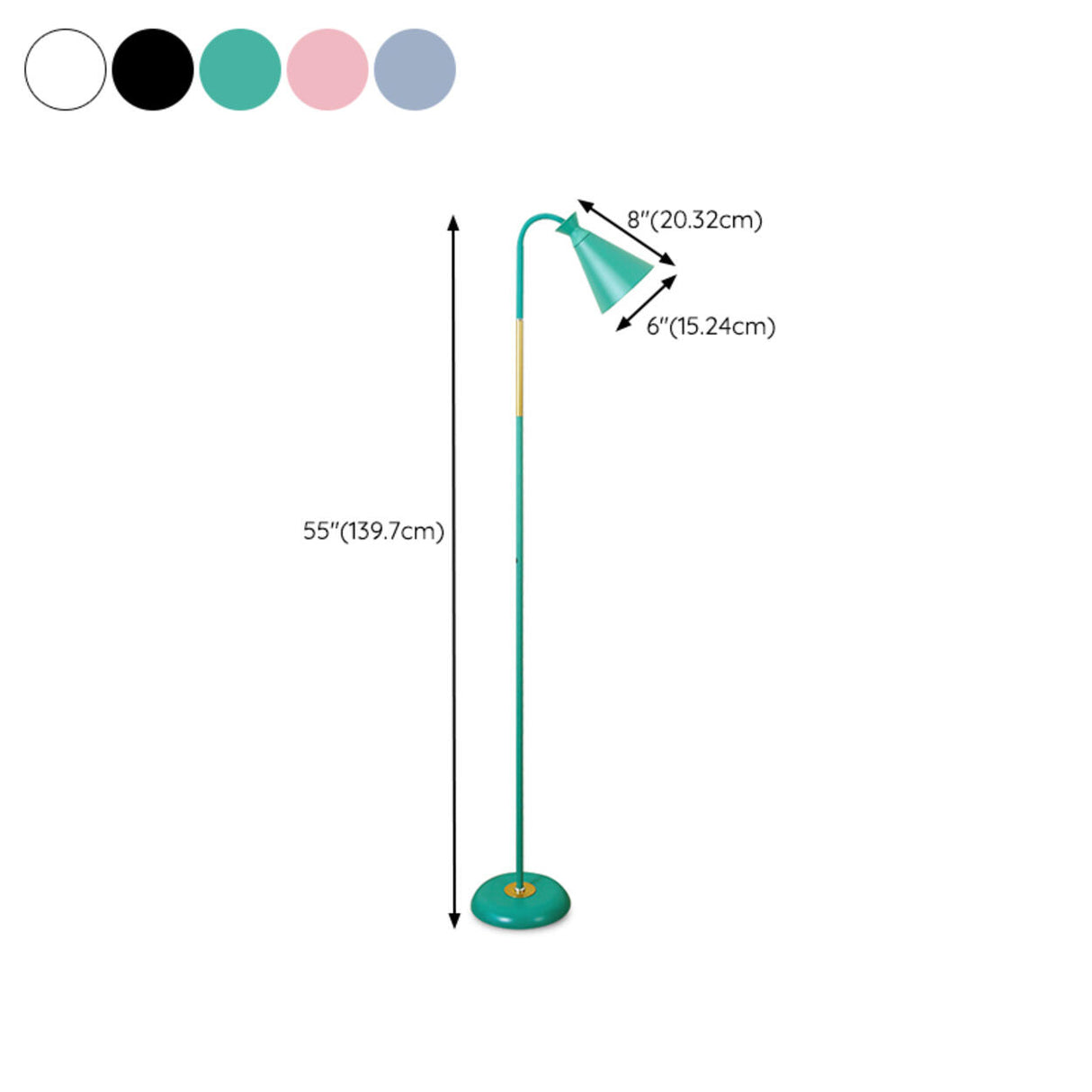 Adjustable Cone Colorful Modern Metal Floor Lamp 