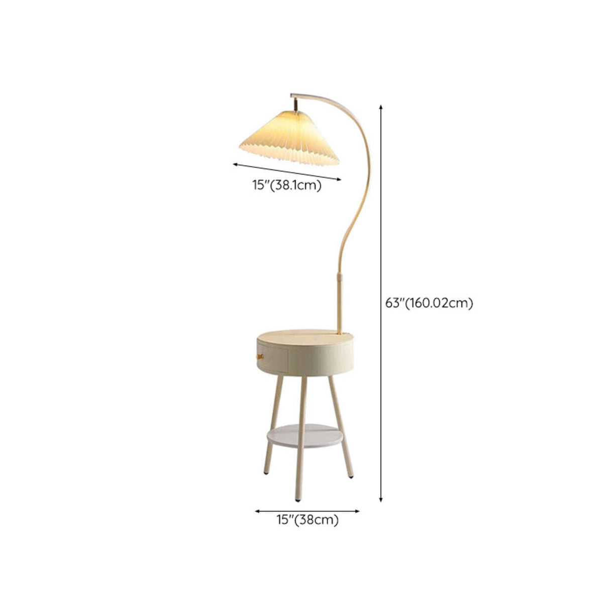 Adjustable Cone Modern Metal Floor Lamp with Storage Image - 15