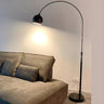 Adjustable Contemporary Black Dome and Arc Floor Lamp Image - 1