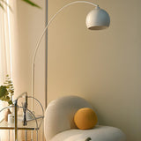 Adjustable Contemporary Black Dome and Arc Floor Lamp Image - 3