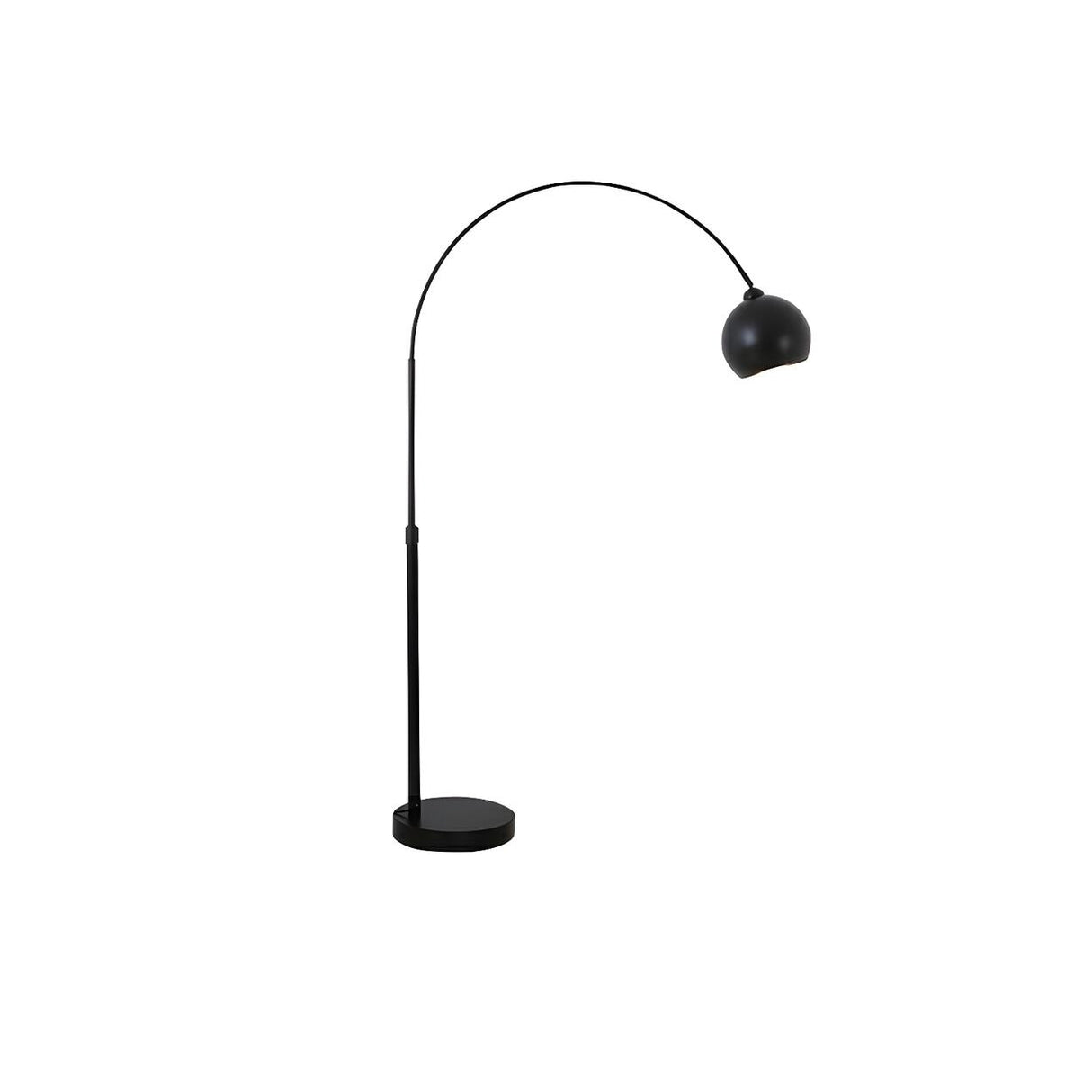 Adjustable Contemporary Black Dome and Arc Floor Lamp Image - 5