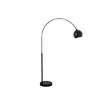 Adjustable Contemporary Black Dome and Arc Floor Lamp Image - 5