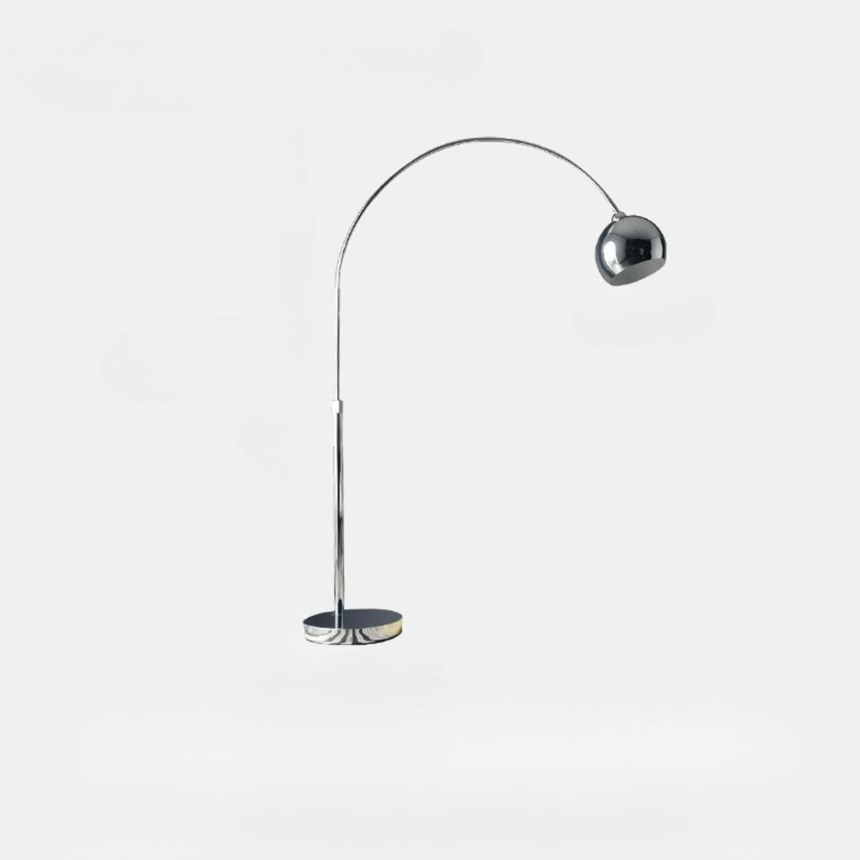 Adjustable Contemporary Black Dome and Arc Floor Lamp Image - 7