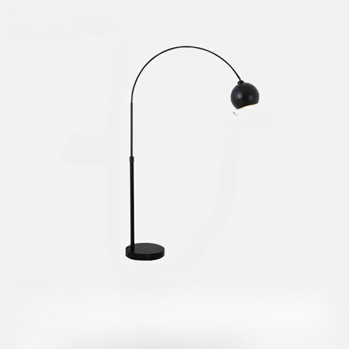 Adjustable Contemporary Black Dome and Arc Floor Lamp Image - 8