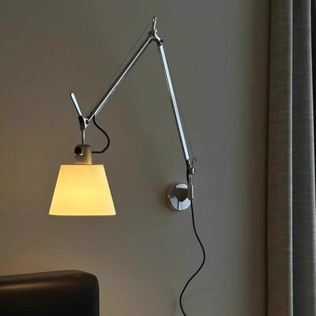 Adjustable Contemporary Chrome Swing Arm Wall Sconce Image - 2