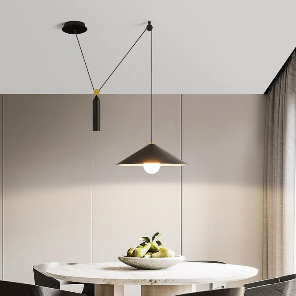 Adjustable Cord Modern Iron Cone Conical Pendant Light Image - 6