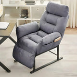 Adjustable Cream Cotton Manual Push Back Single Recliner Image - 2