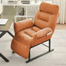 Adjustable Cream Cotton Manual Push Back Single Recliner Image - 3