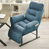 Adjustable Cream Cotton Manual Push Back Single Recliner Image - 5