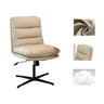 Adjustable Cream Modern Task Leather Steel Office Chair Image - 3