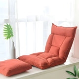 Adjustable Cushion Deck Chair Orange Floor Recliner Image - 1