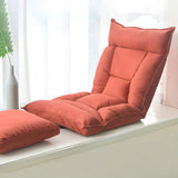 Adjustable Cushion Deck Chair Orange Floor Recliner Image - 18