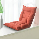 Adjustable Cushion Deck Chair Orange Floor Recliner Image - 4