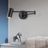 Adjustable Cylinder Metal LED Swing Arm Sconce Light Image - 1