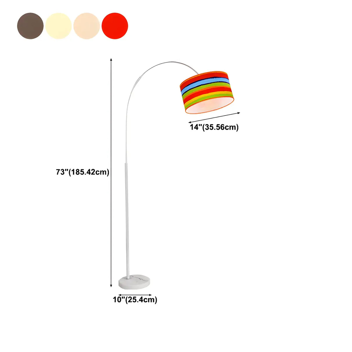 Adjustable Decorative Rainbow Cylinder Metal Floor Lamp 