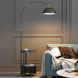 Adjustable Dome and Arc Modern Floor Lamp with Storage Image - 1