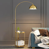 Adjustable Dome and Arc Modern Floor Lamp with Storage Image - 4