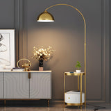 Adjustable Dome and Arc Modern Floor Lamp with Storage Image - 5