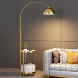 Adjustable Dome and Arc Modern Floor Lamp with Storage Image - 6