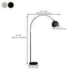 Adjustable Dome Modern Sliver Arched Floor Lamp #size