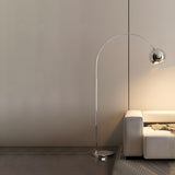 Adjustable Dome Modern Sliver Arched Floor Lamp Image - 3