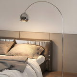 Adjustable Dome Modern Sliver Arched Floor Lamp Image - 5