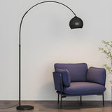 Adjustable Dome Modern Sliver Arched Floor Lamp Image - 6