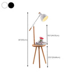 Adjustable Dome Wooden Floor Lamp with Side Table #size