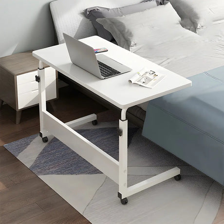 Adjustable Foldable White Wood Rectangle Standing Desk Image - 1