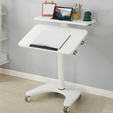 Adjustable Foldable White Wood Small Standing Desk Image - 1