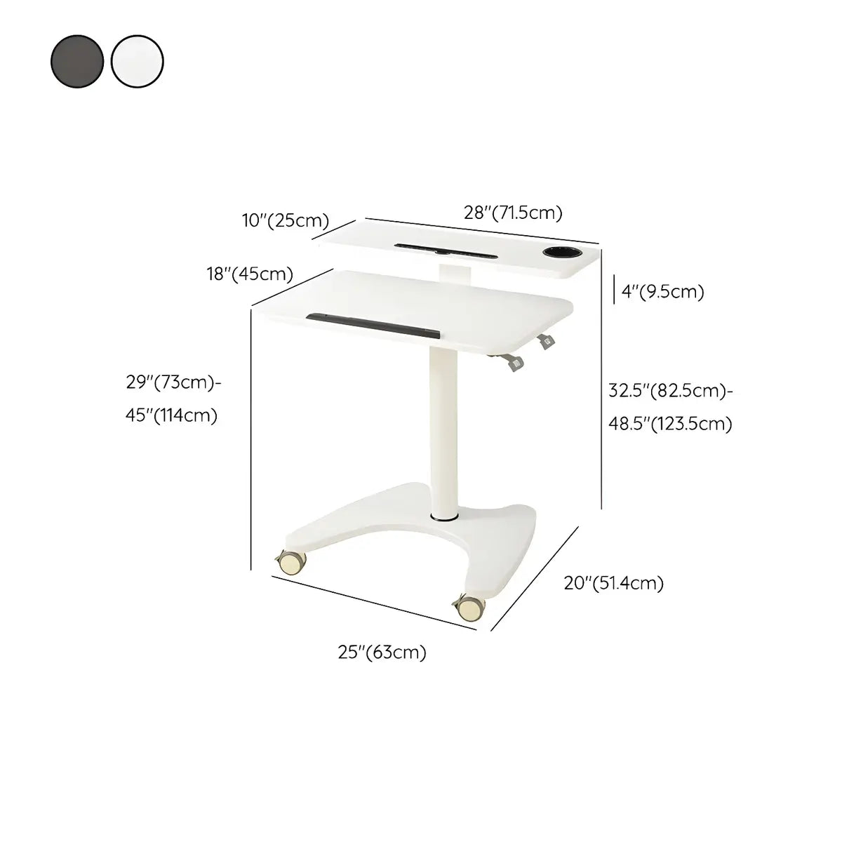 Adjustable Foldable White Wood Small Standing Desk 