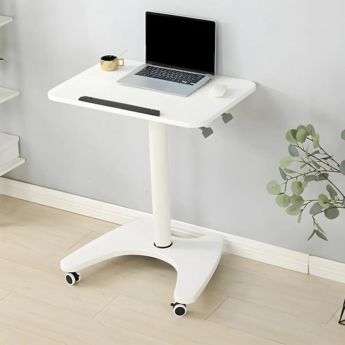 Adjustable Foldable White Wood Small Standing Desk Image - 3