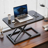 Adjustable Folding Black Wood Trestle Standing Desk Image - 1