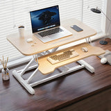 Adjustable Folding Black Wood Trestle Standing Desk Image - 16