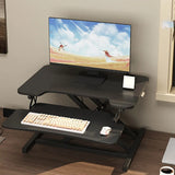 Adjustable Folding Wood Trestle Standing Desk Converter Image - 10