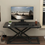 Adjustable Folding Wood Trestle Standing Desk Converter Image - 13