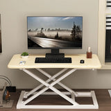 Adjustable Folding Wood Trestle Standing Desk Converter Image - 20