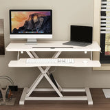 Adjustable Folding Wood Trestle Standing Desk Converter Image - 22