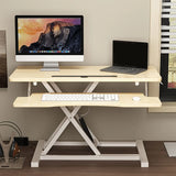 Adjustable Folding Wood Trestle Standing Desk Converter Image - 23