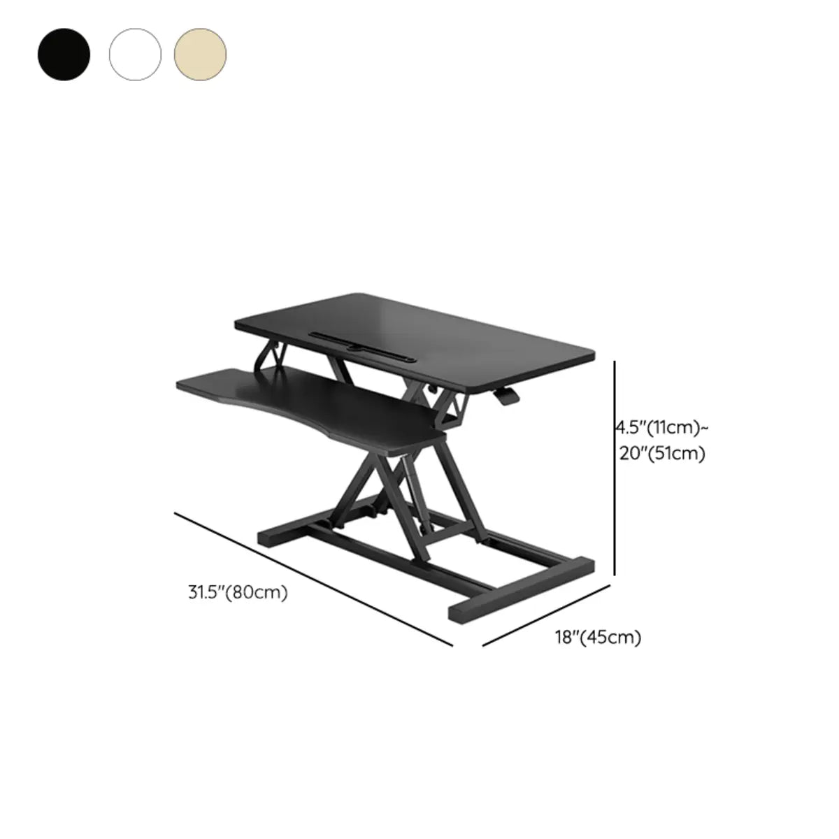 Adjustable Folding Wood Trestle Standing Desk Converter 