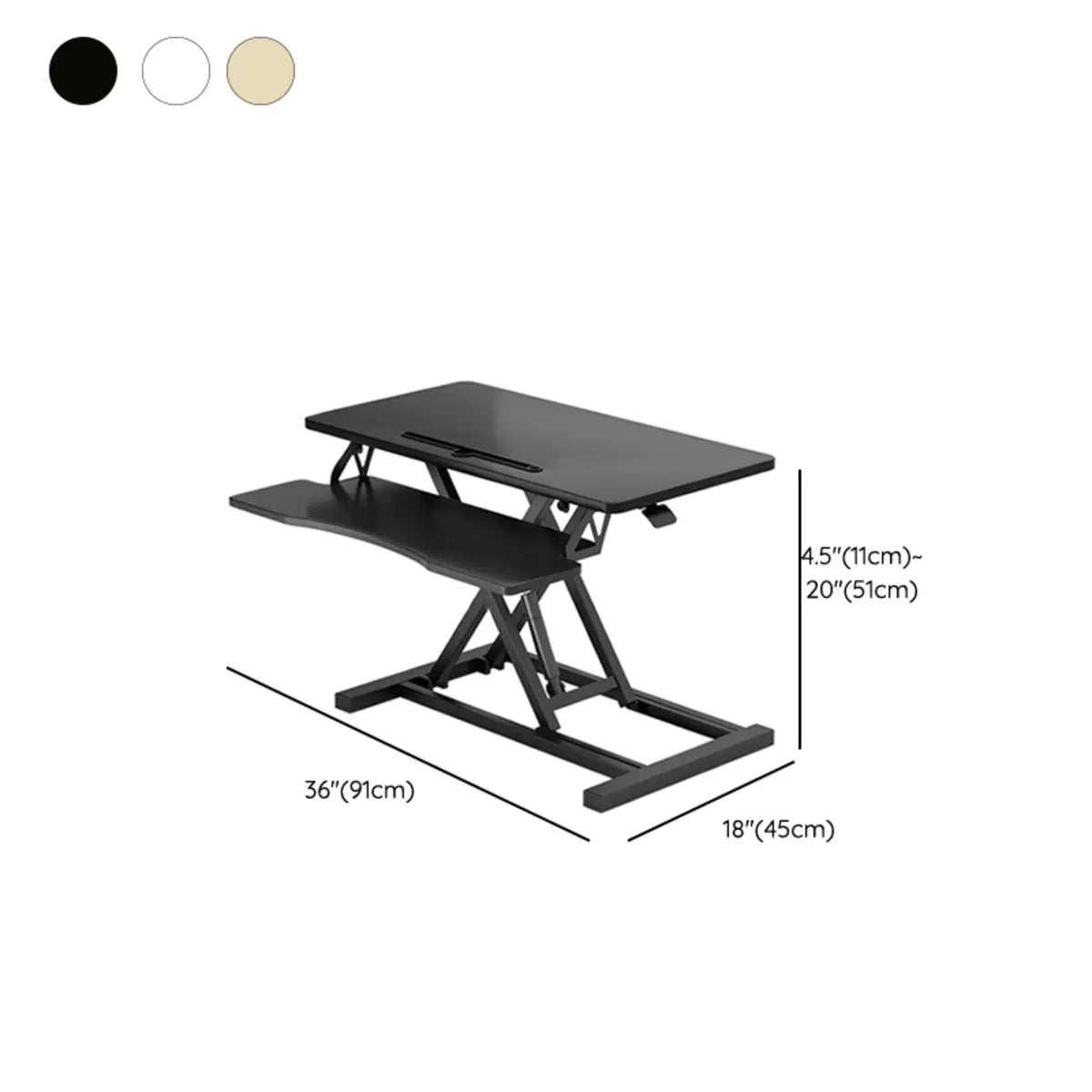 Adjustable Folding Wood Trestle Standing Desk Converter Image - 28