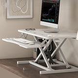 Adjustable Folding Wood Trestle Standing Desk Converter Image - 3