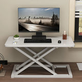 Adjustable Folding Wood Trestle Standing Desk Converter Image - 6