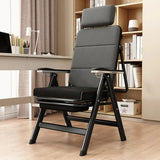 Adjustable Footrest Foldable Metal Recliner Armchair Image - 2