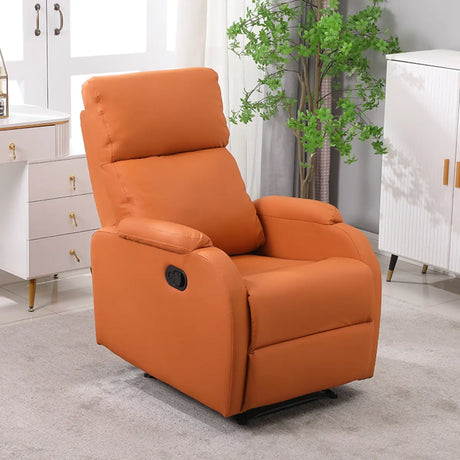 Adjustable Footrest Microfiber Leather Recliner Beige Image - 2