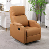 Adjustable Footrest Microfiber Leather Recliner Beige Image - 9