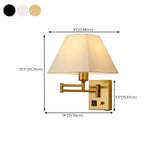 Adjustable Geometric Swing Arm Wall Sconce with USB #size