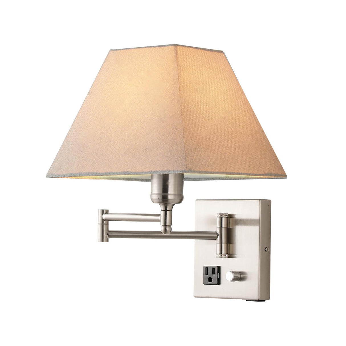 Adjustable Geometric Swing Arm Wall Sconce with USB Image - 7